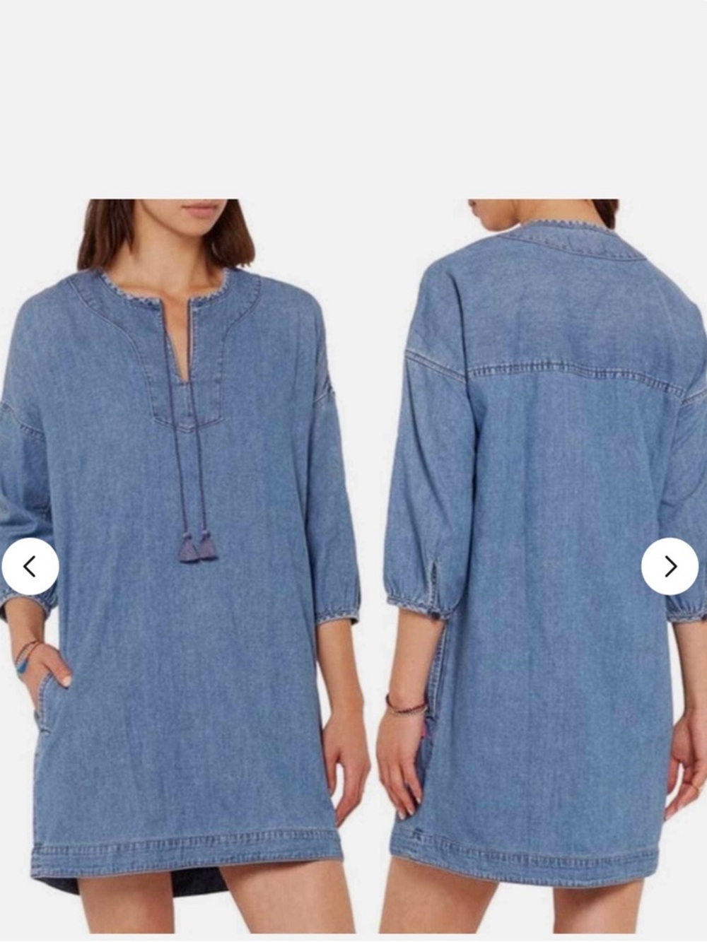 Madewell Light Blue Denim Artiste Tassel Tunic Size Medium, Very soft.